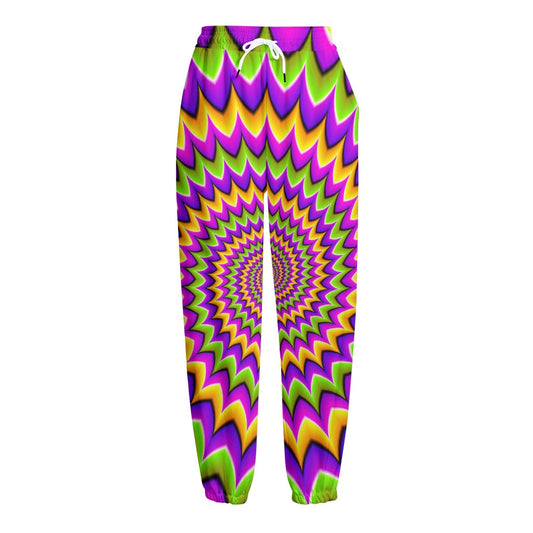 Twisted Colors Moving Optical Illusion Fleece Lined Knit Pants