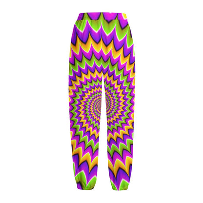 Twisted Colors Moving Optical Illusion Fleece Lined Knit Pants