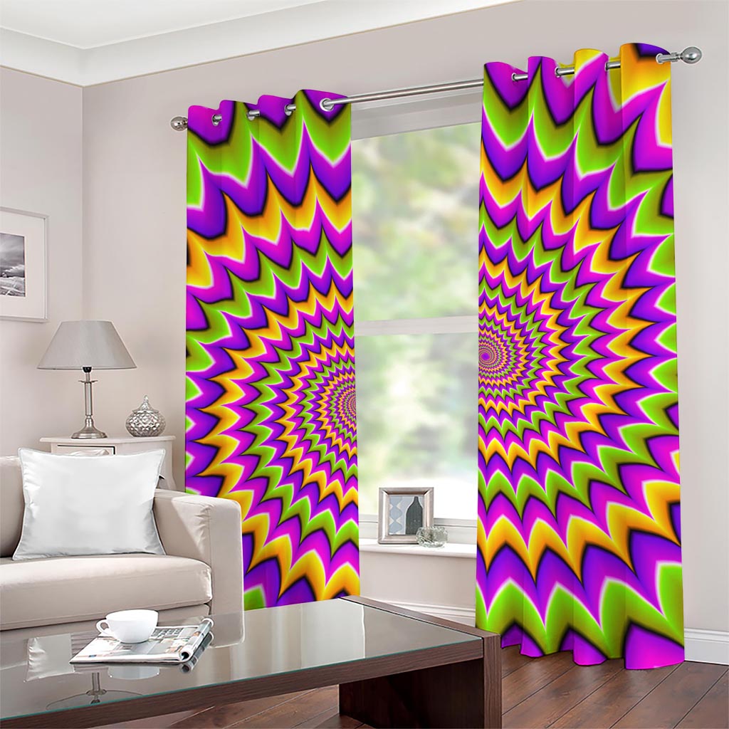 Twisted Colors Moving Optical Illusion Grommet Curtains