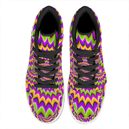 Twisted Colors Moving Optical Illusion High Top Leather Sneakers