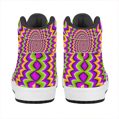 Twisted Colors Moving Optical Illusion High Top Leather Sneakers