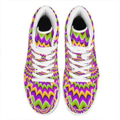 Twisted Colors Moving Optical Illusion High Top Leather Sneakers