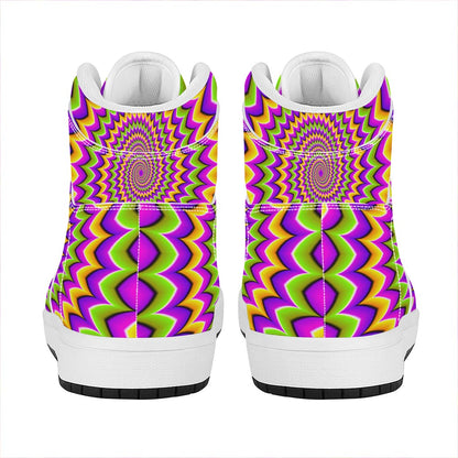 Twisted Colors Moving Optical Illusion High Top Leather Sneakers