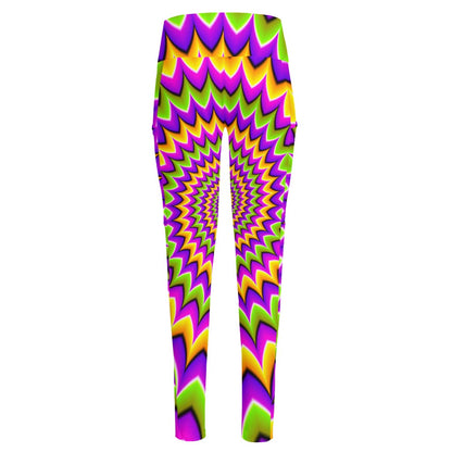 Twisted Colors Moving Optical Illusion High-Waisted Pocket Leggings