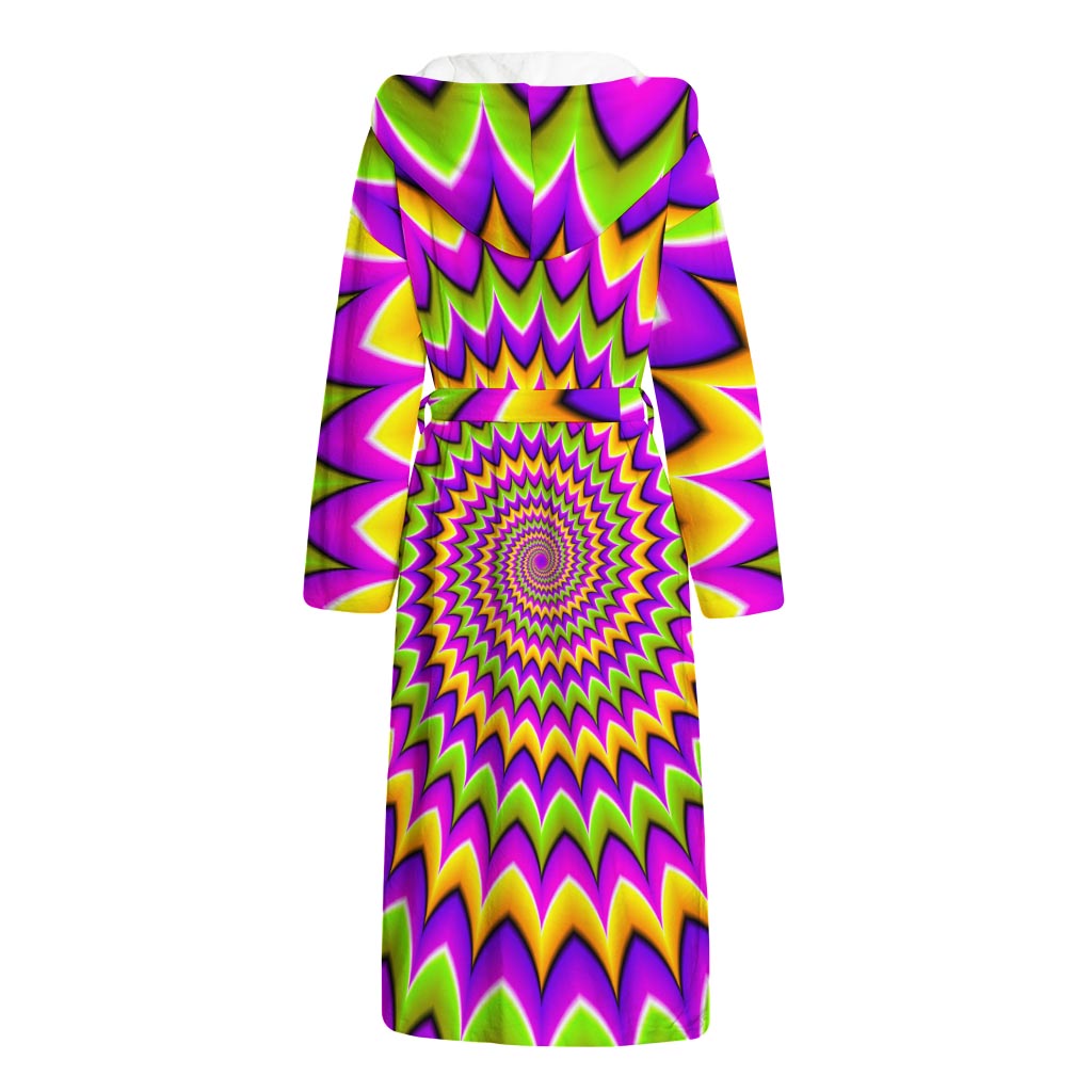 Twisted Colors Moving Optical Illusion Hooded Bathrobe