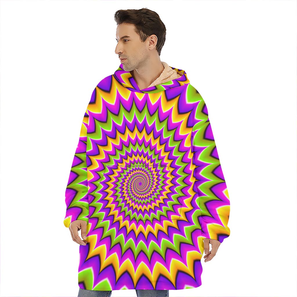 Twisted Colors Moving Optical Illusion Hoodie Blanket
