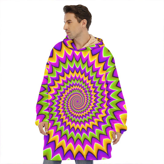 Twisted Colors Moving Optical Illusion Hoodie Blanket