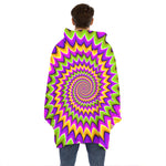 Twisted Colors Moving Optical Illusion Hoodie Blanket