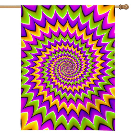 Twisted Colors Moving Optical Illusion House Flag