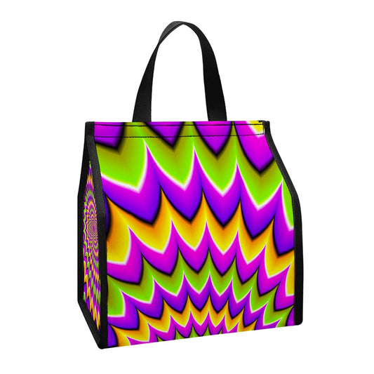 Twisted Colors Moving Optical Illusion Insulated Lunch Tote