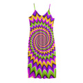 Twisted Colors Moving Optical Illusion Jersey Midi Cami Dress