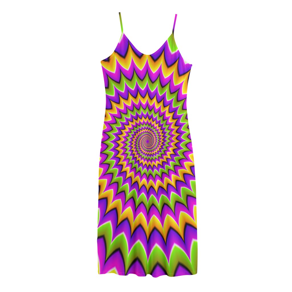 Twisted Colors Moving Optical Illusion Jersey Midi Cami Dress