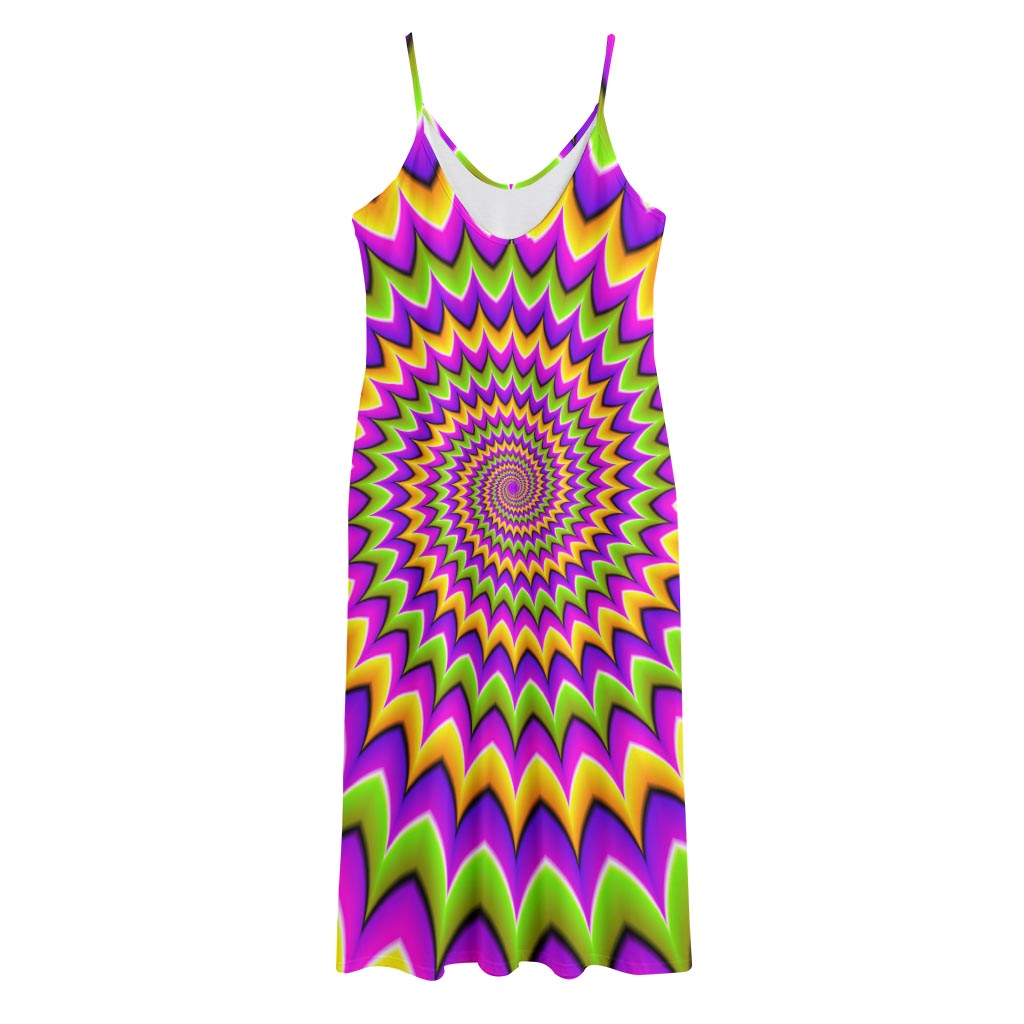Twisted Colors Moving Optical Illusion Jersey Midi Cami Dress