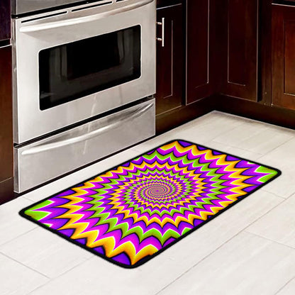 Twisted Colors Moving Optical Illusion Kitchen Mat