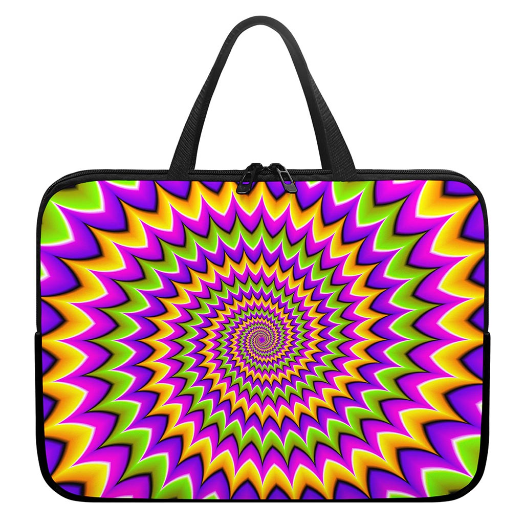 Twisted Colors Moving Optical Illusion Laptop Sleeve With Handle