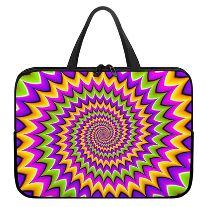 Twisted Colors Moving Optical Illusion Laptop Sleeve With Handle