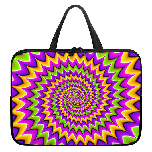 Twisted Colors Moving Optical Illusion Laptop Sleeve With Handle