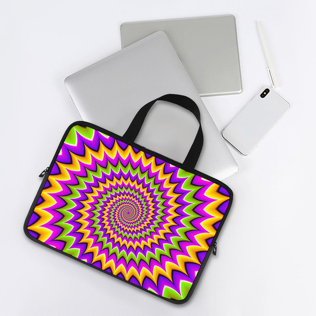 Twisted Colors Moving Optical Illusion Laptop Sleeve With Handle