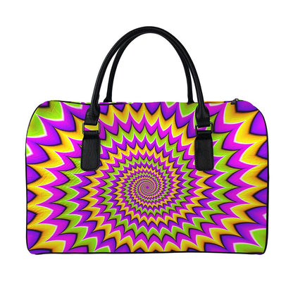 Twisted Colors Moving Optical Illusion Leather Duffle Bag