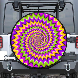 Twisted Colors Moving Optical Illusion Leather Spare Tire Cover