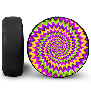 Twisted Colors Moving Optical Illusion Leather Spare Tire Cover