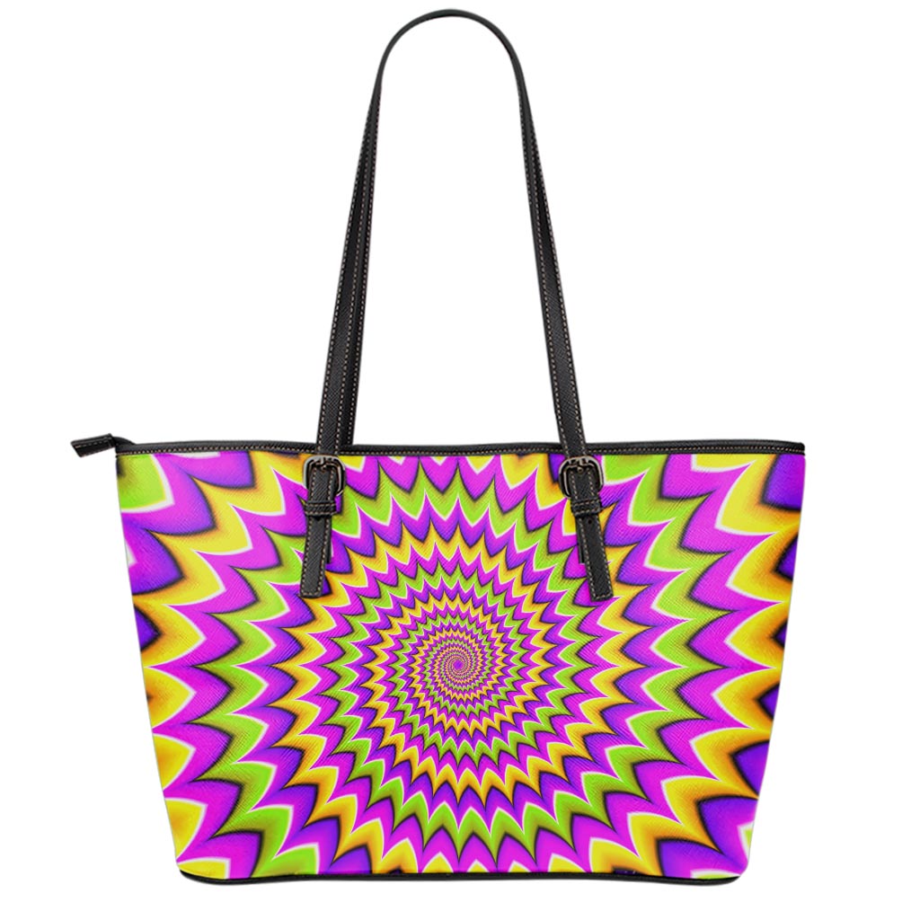 Twisted Colors Moving Optical Illusion Leather Tote Bag