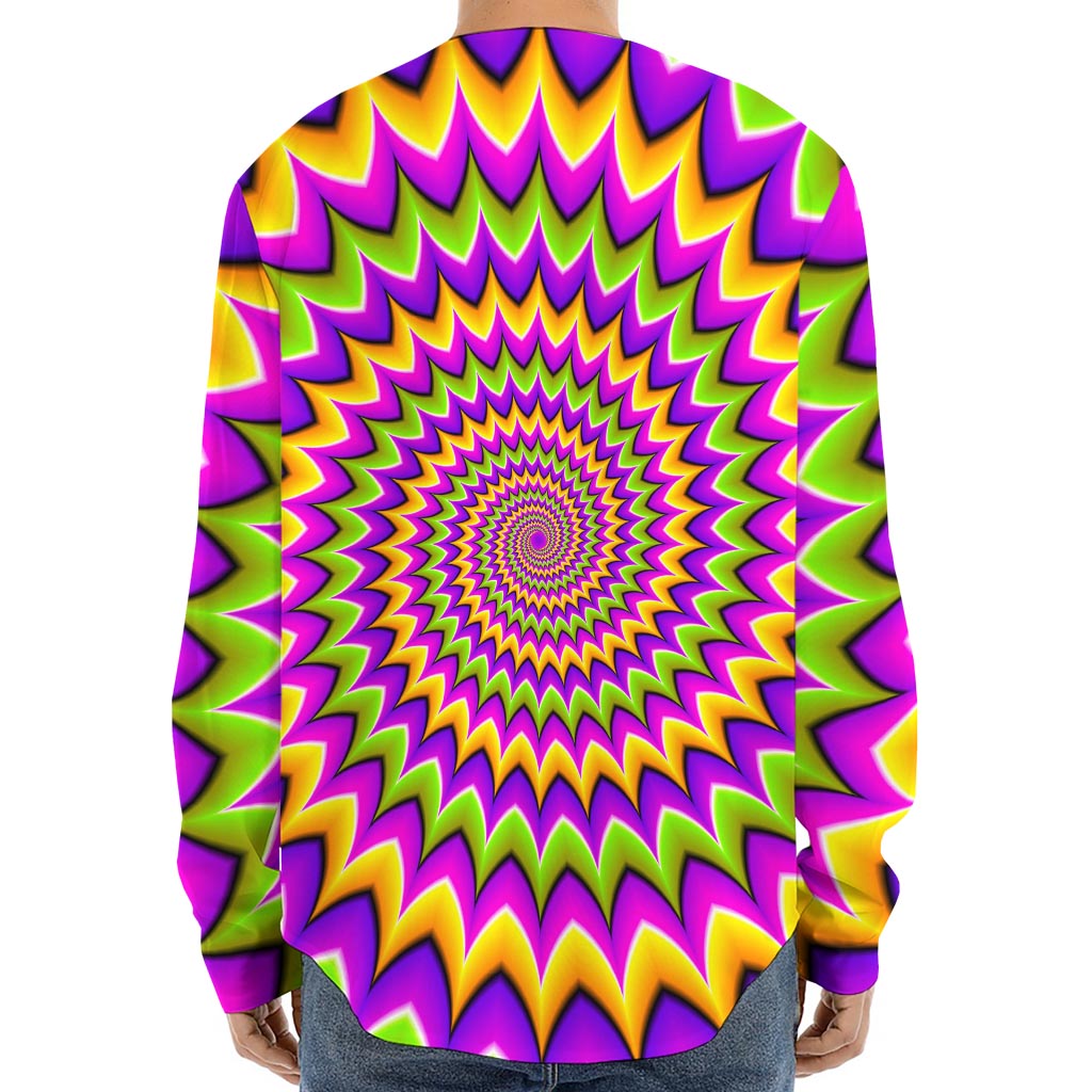 Twisted Colors Moving Optical Illusion Long Sleeve Baseball Jersey