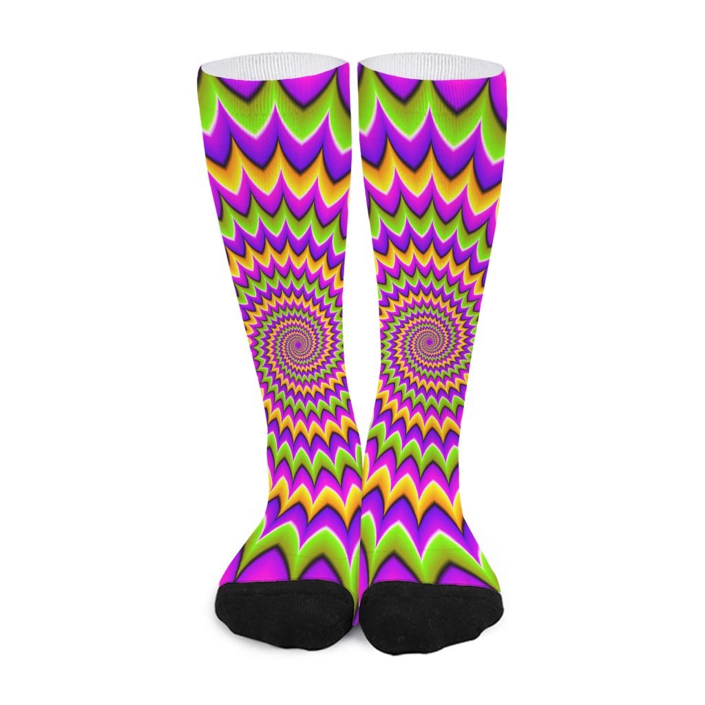 Twisted Colors Moving Optical Illusion Long Socks