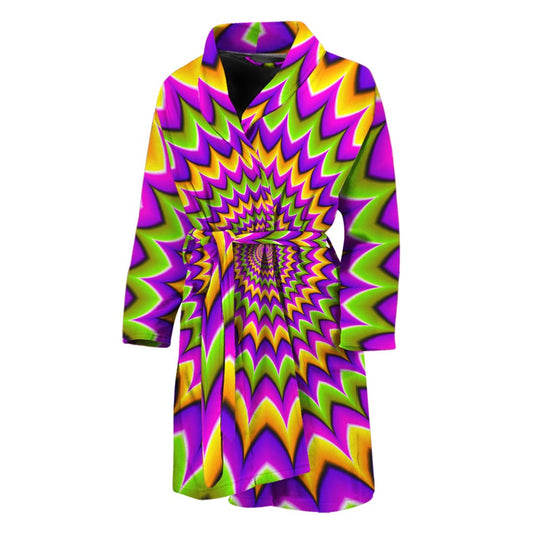 Twisted Colors Moving Optical Illusion Men's Bathrobe