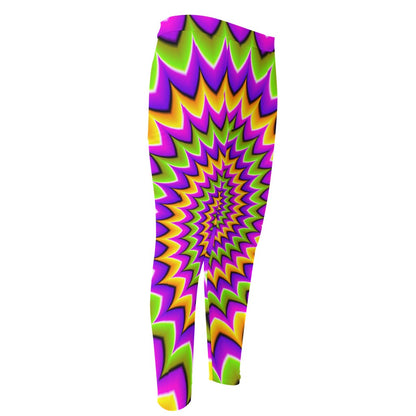 Twisted Colors Moving Optical Illusion Men's Compression Pants