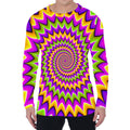 Twisted Colors Moving Optical Illusion Men's Long Sleeve T-Shirt