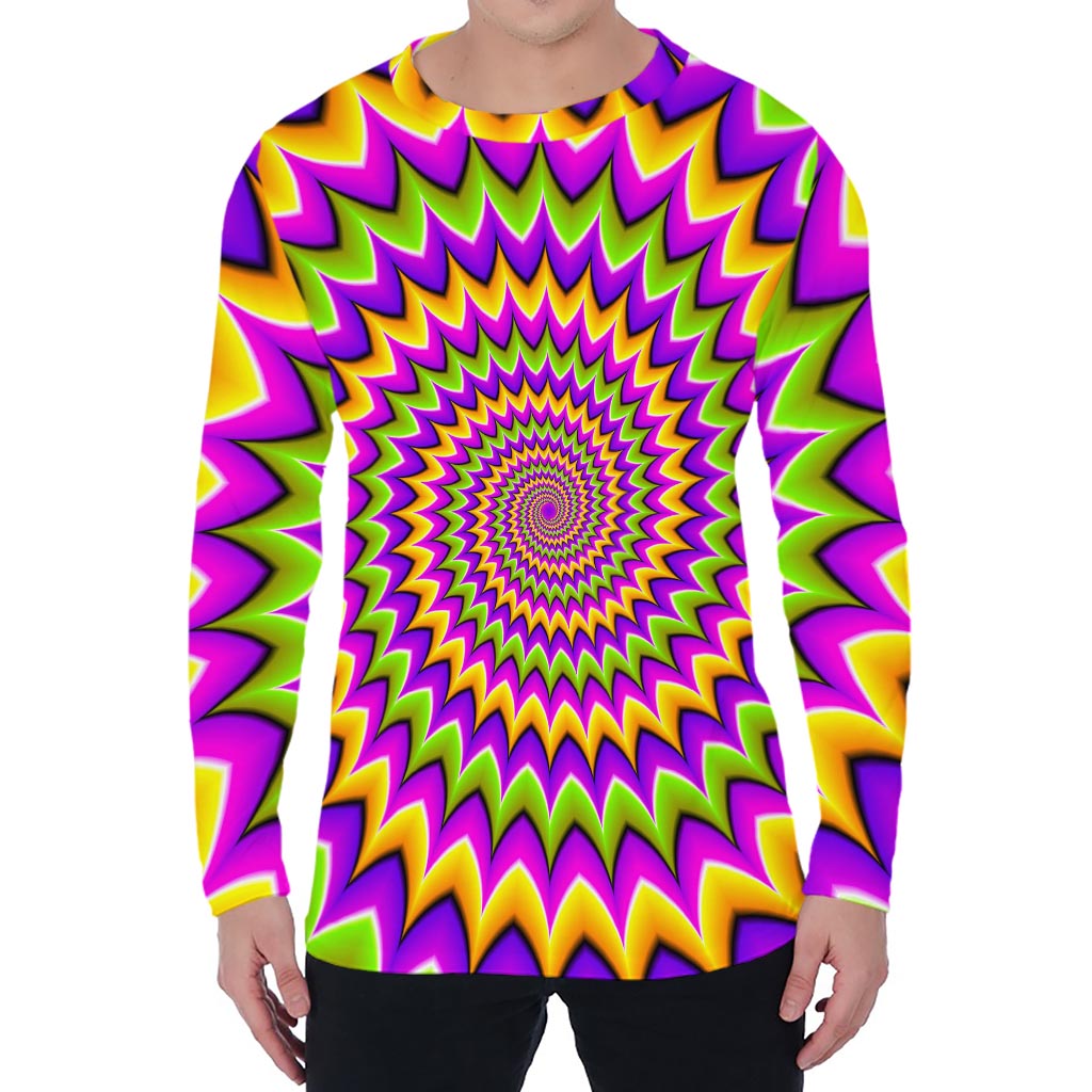 Twisted Colors Moving Optical Illusion Men's Long Sleeve T-Shirt