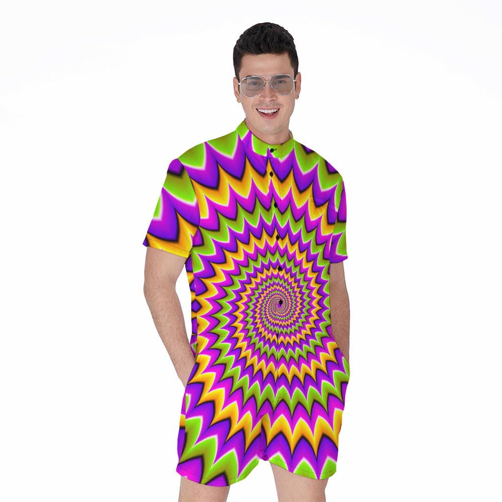 Twisted Colors Moving Optical Illusion Men's Rompers