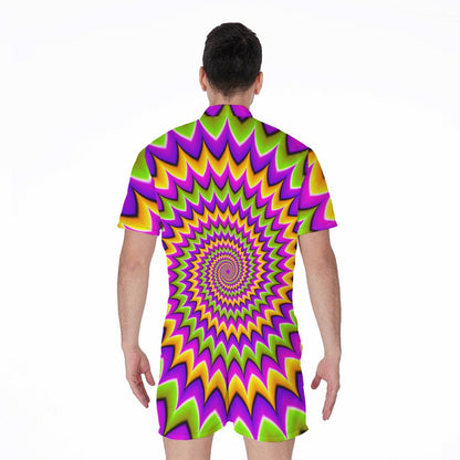 Twisted Colors Moving Optical Illusion Men's Rompers