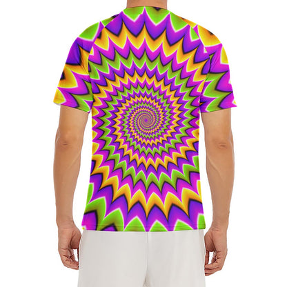 Twisted Colors Moving Optical Illusion Men's Short Sleeve Rash Guard