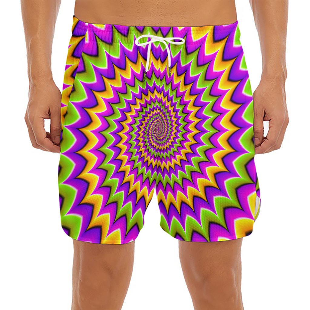 Twisted Colors Moving Optical Illusion Men's Split Running Shorts
