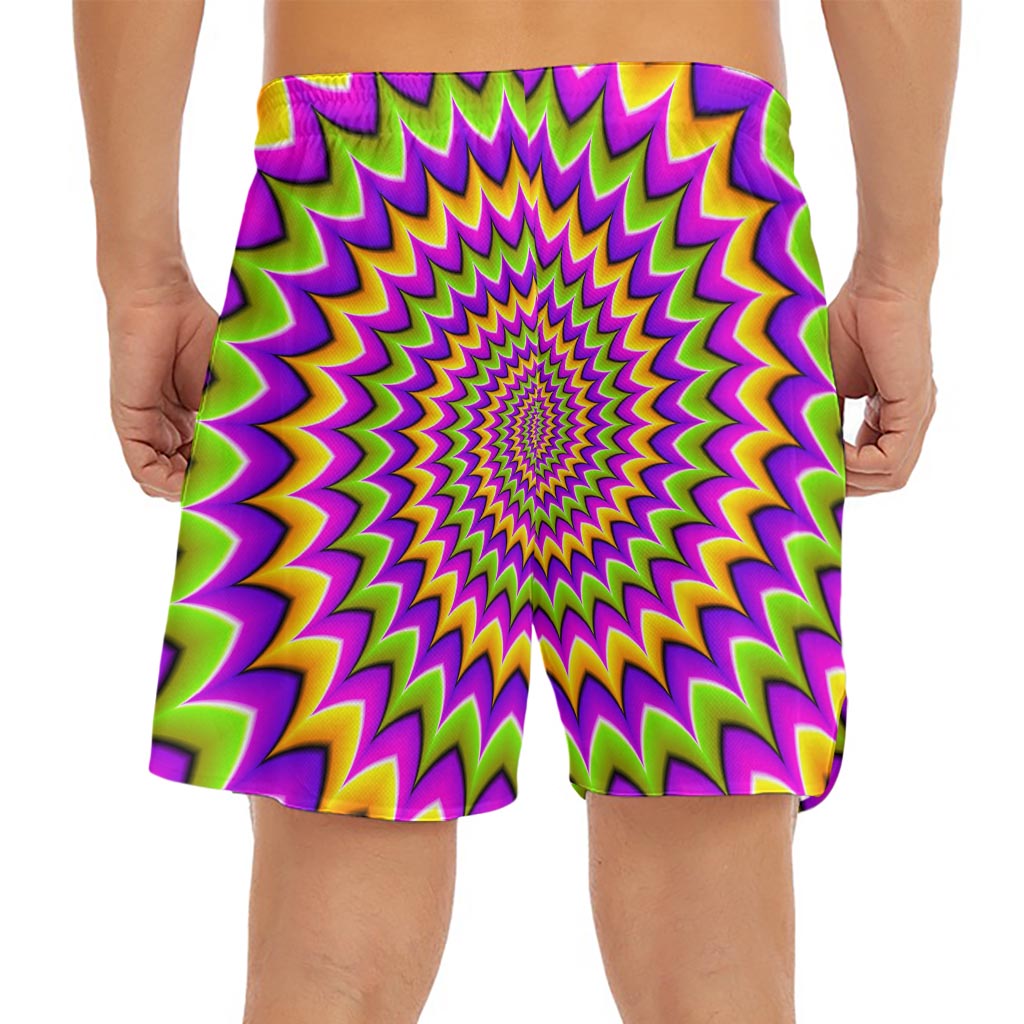 Twisted Colors Moving Optical Illusion Men's Split Running Shorts