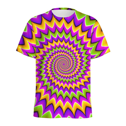 Twisted Colors Moving Optical Illusion Men's Sports T-Shirt