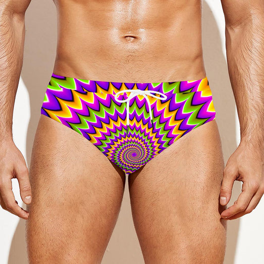 Twisted Colors Moving Optical Illusion Men's Swim Briefs