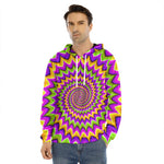 Twisted Colors Moving Optical Illusion Men's Velvet Pullover Hoodie
