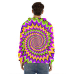 Twisted Colors Moving Optical Illusion Men's Velvet Pullover Hoodie