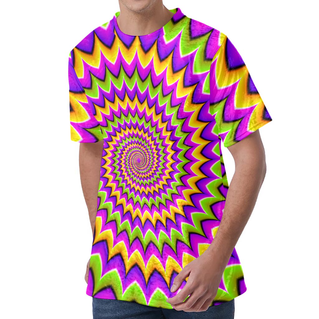 Twisted Colors Moving Optical Illusion Men's Velvet T-Shirt