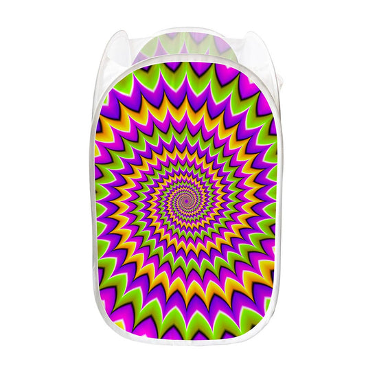 Twisted Colors Moving Optical Illusion Mesh Laundry Hamper