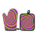 Twisted Colors Moving Optical Illusion Oven Mitt And Pot Holder Set