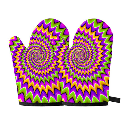 Twisted Colors Moving Optical Illusion Oven Mitts