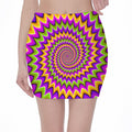 Twisted Colors Moving Optical Illusion Pencil Mini Skirt