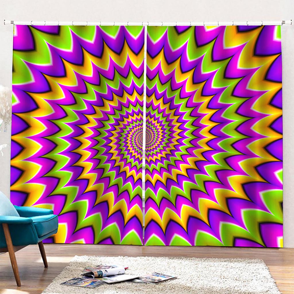 Twisted Colors Moving Optical Illusion Pencil Pleat Curtains