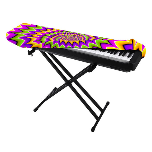 Twisted Colors Moving Optical Illusion Piano Keyboard Cover
