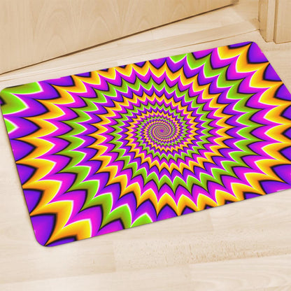 Twisted Colors Moving Optical Illusion Polyester Doormat