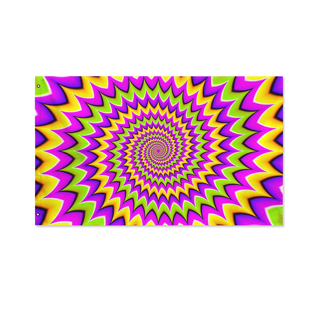 Twisted Colors Moving Optical Illusion Polyester Flag
